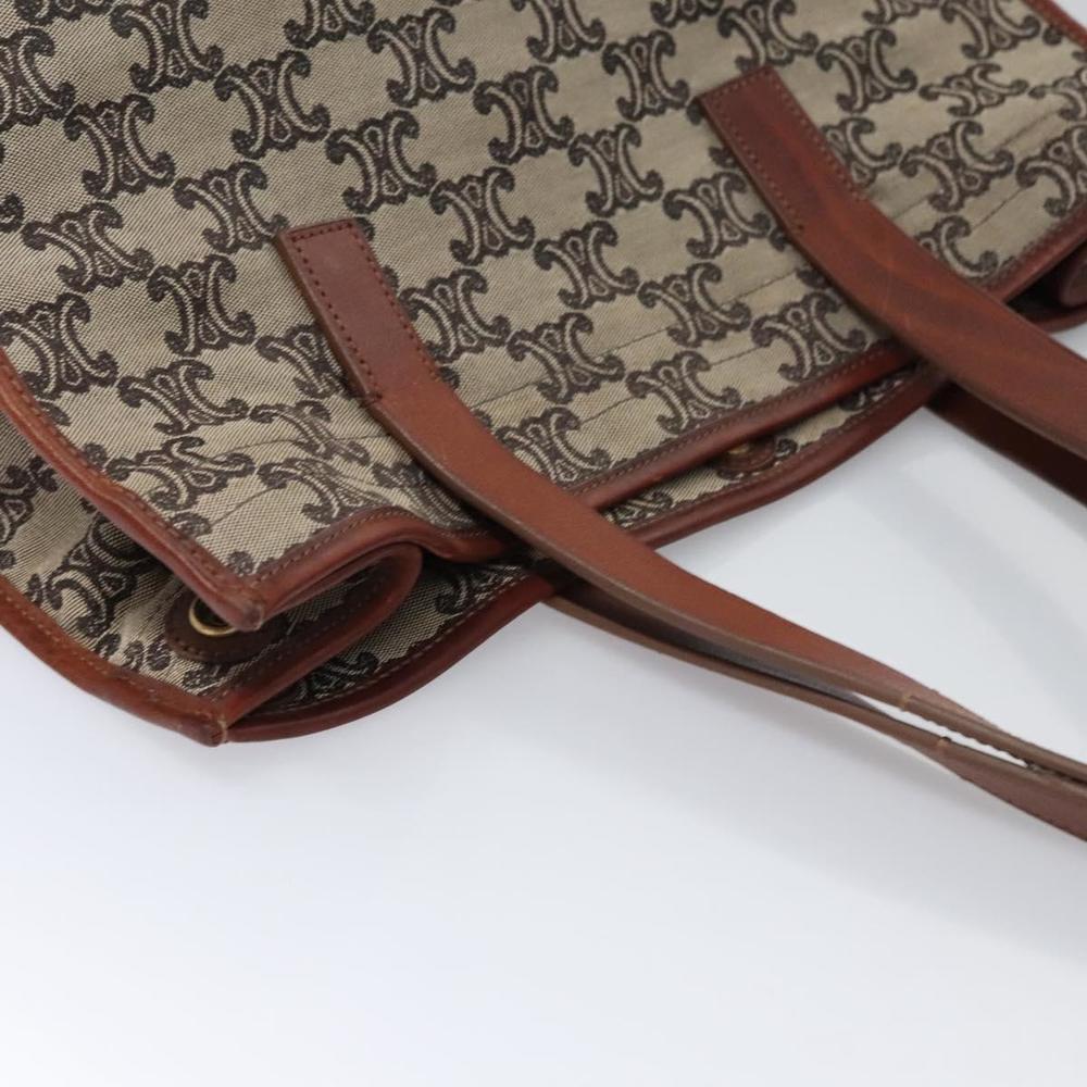 CELINE Paris Macadam Canvas Tote Bag Beige Brown gold Auth bs23078 - Picture 6 of 16